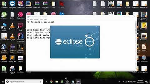 How to install pydev in eclipse window 10