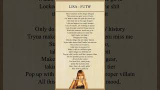 Lisa - 'FUTW' (Vixi Solo Version) Rap Lyrics #lisa#futw#lalisa#kpop#shorts#lyrics#moonlyrics