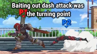 Baiting out dash attack was the turning point
