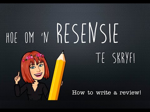 Resensie | How to write a review | Afrikaans FAL