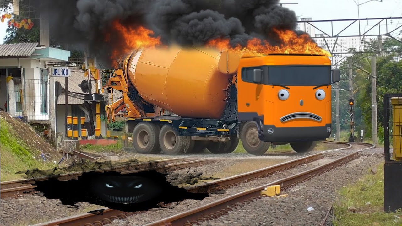 Wow Ada Truk Kontainer Besar, Truk Tambang, Truk Molen, Bus Telolet Mirip Chris Dan Teman Teman Tayo