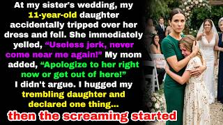At my sister's wedding, my daughter accidentally tripped over her dress. She yelled Useless jerk