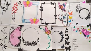 Butterfly Project Borders || Border Design || Project Decoration Ideas