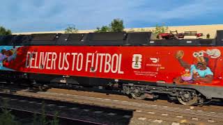 FIFA World Cup Train Action at Union Ave in East Rutherford ft 4526 Semiquincentennial and Ad-Wraps