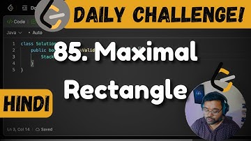 85. Maximal Rectangle | leetcode daily challenge | Hindi | shashwat
