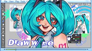 ₊˚⊹ 𝄞⨾𓍢ִ໋ Draw w/ me 🌐 Hatsune Miku (repainting) ✦ | iPad Real time process