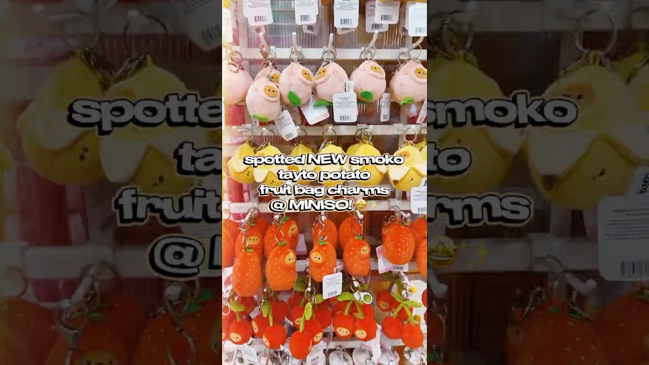 spotted NEW smoko tayto fruit bag charms @ MINISO! 🍌🍑🍓 