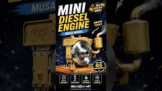 Tiny Engine, Massive Power! ⚙️ Real Mini Diesel Engine #engineering #gear #machine #mechanical
