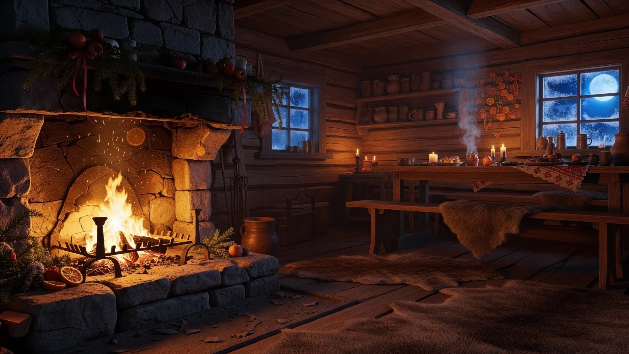 ❄️ Winter Ambience ❄️  🔥Cozy Fireplace Crackling🔥 Live 24/7 🔥 4K 🔥