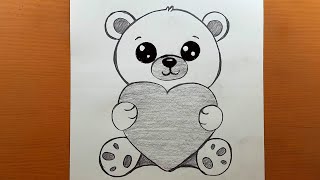 Como desenhar um lindo ursinho de pelúcia passo a passo, desenhos fáceis a lápis | Easy Drawings screenshot 2