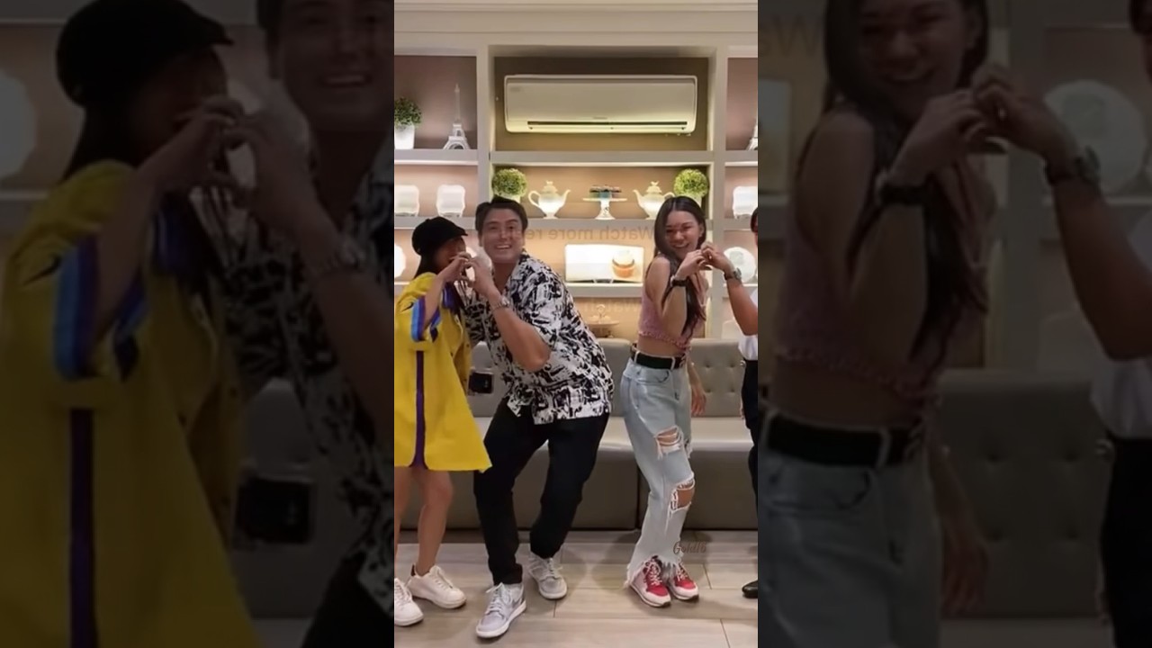 ALFRED VARGAS WITH HIS CO-STARS CAMILLE PRATS, SHAYNE SAVA AND ALTHEA ABLAN WHILE ON SET