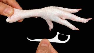 Stop Using a Knife! Debone Chicken Feet with a Dental Floss Pick | Top DIY screenshot 2