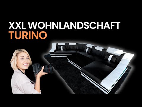 Sofa Dreams Wohnlandschaft Sofa Couch Turino XXL Stoff, Webstoff
