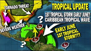 Tropical Update, Massive Caribbean Tropical Wave To 1st Tropical Storm Early June?!? Typhoon Ewiniar