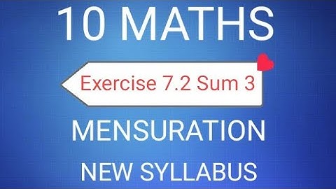 TN Class 10th Samacheer Maths | SSLC Maths | Exercise 7.2 Sum 3 | Mensuration | New Syllabus