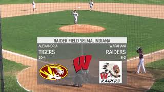 2018 raider baseball- varsity game: wapahani raiders vs. alexandria
tigers
