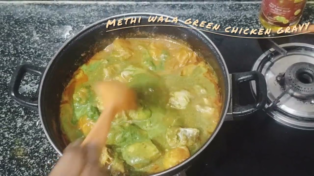 Methi green chicken gravy for special Eid Mila 🇸🇦🇸🇦