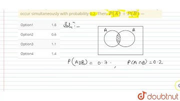 The probability that at least one of the events A and B occurs is 0.7 and they occur simultaneously