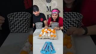 Blind Guess the Egg Color Challenge! A Man and a Woman Throw Blindfolded—Who Will Win? #Par