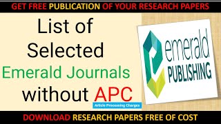 List Of Emerald Journals Without Apc