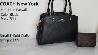 COACH New York Mini Lillie Carryall and Small Trifold Wallet