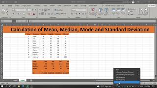 Excel 2021 Mean Median Mode & Standard Deviation using Excel