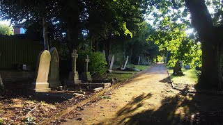 Walking along the top Beeston Cemetery path, Nottingham UK