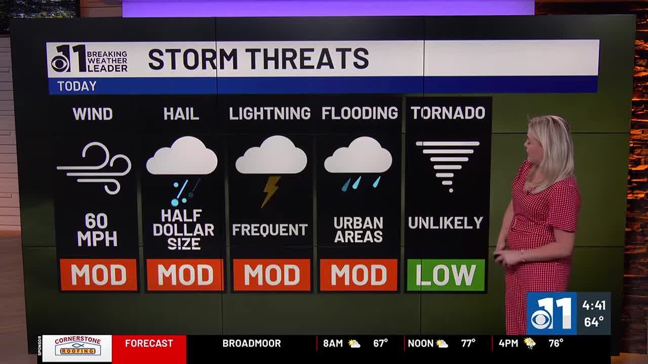 Strong to severe storms possible Monday afternoon - YouTube