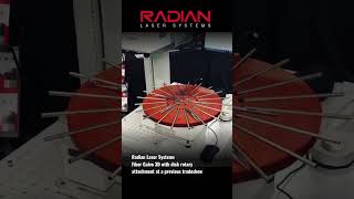 A disk rotary attachment is the perfect accessory for our Fiber, CO2 and UV lasers.