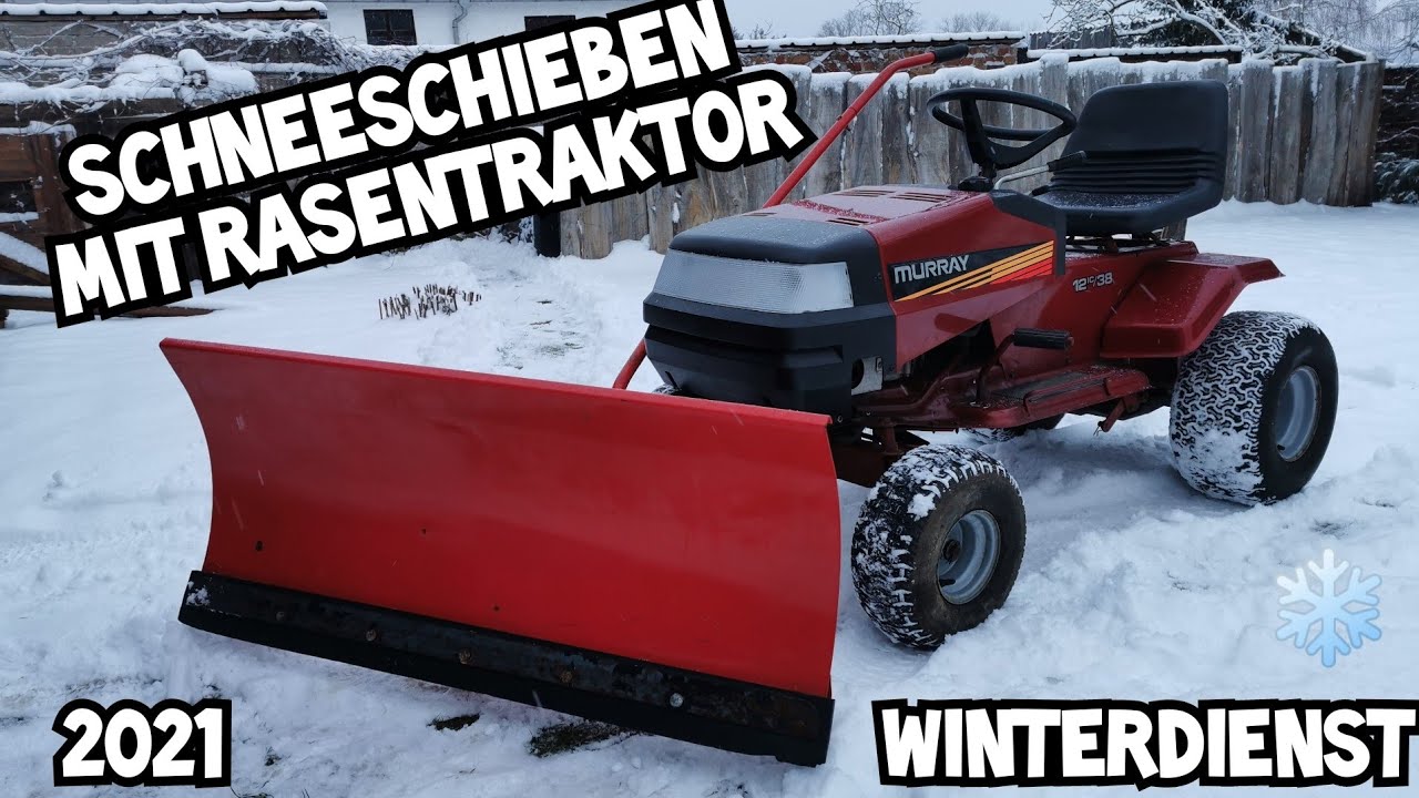 ️ Schneeschieben mit Rasentraktor Schneechaos Murray Rasentraktor