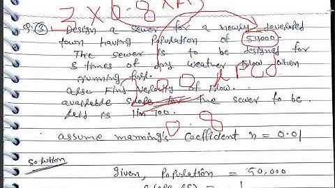 Environment Engineering CH-3 Lec-5 (design of sewer numerical) for RPSC AEN Mains/SSC JE
