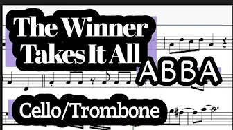 The Winner Takes It All Cello or Trombone Sheet Music Backing Track Play Along Partitura The Winner Takes It All Cello or Trombone Sheet Music Backing Track Play Along Partitura