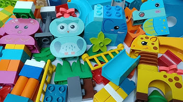 Satisfying Building Blocks ASMR Marble Run - Animals fun course