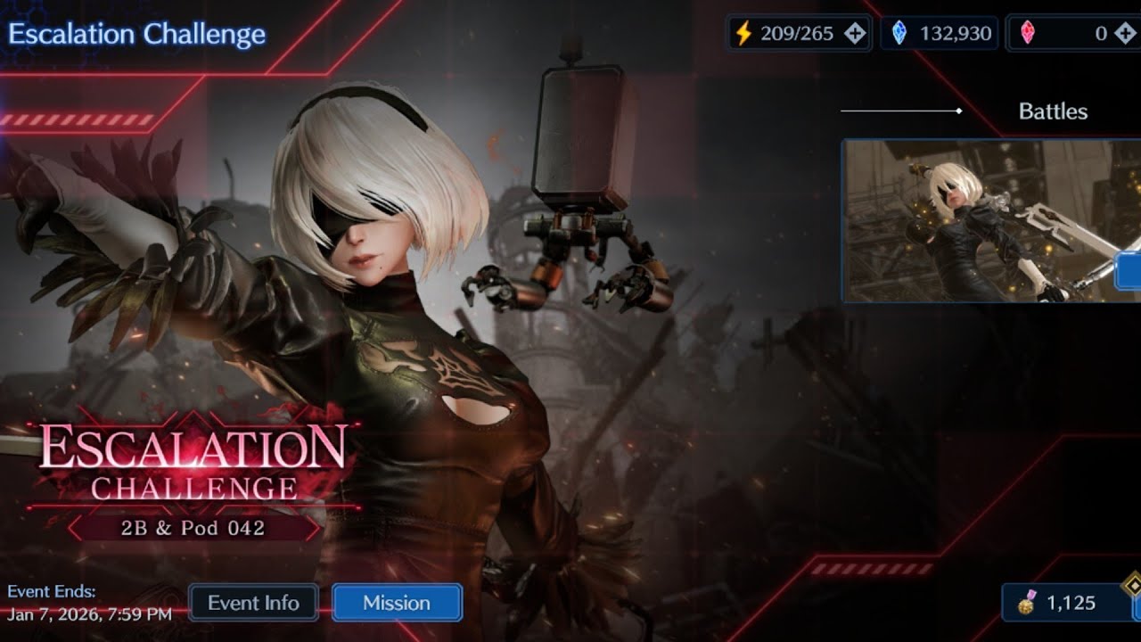 Final Fantasy VII Ever Crisis x NieR 2B Incursion Crossover Event 2B & Pod 042 Escalation Challenge