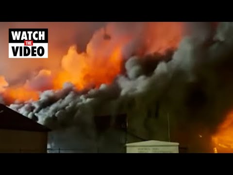 Kyiv building engulfed
