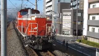 JR西日本 DD51-1192号機 チキ×2両 レール運搬中 工臨 南草津駅  20190402