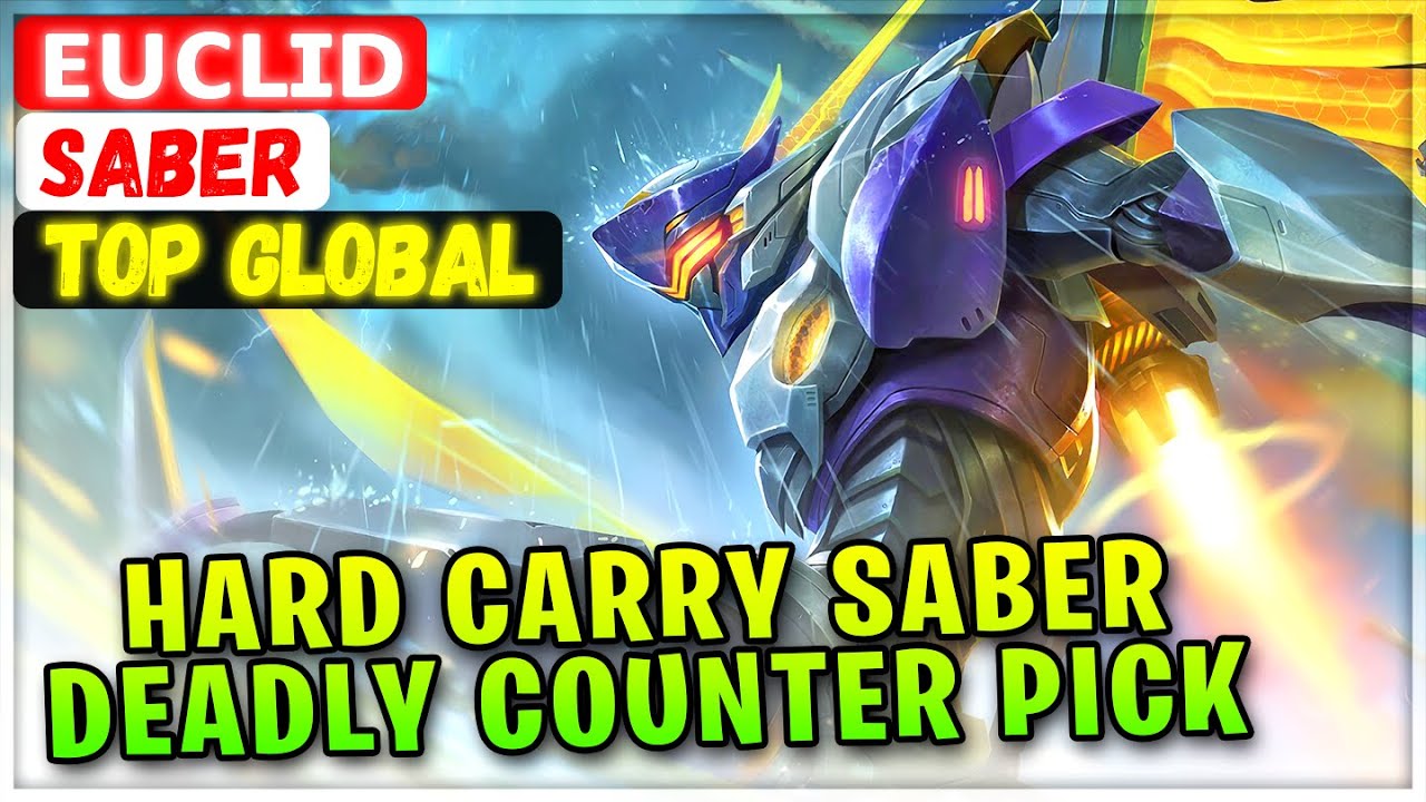 Hard Carry Saber Deadly Counter Pick [ Top Global Saber ] ᴇᴜᴄʟɪᴅ - Mobile Legends Emblem And Build