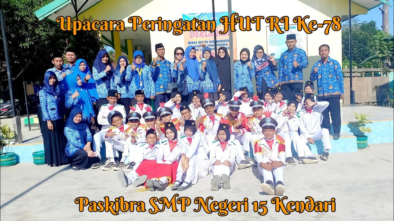 Upacara HUT RI Ke-78 | Tampilan Perdana Paskibra SMPN 15 Kendari