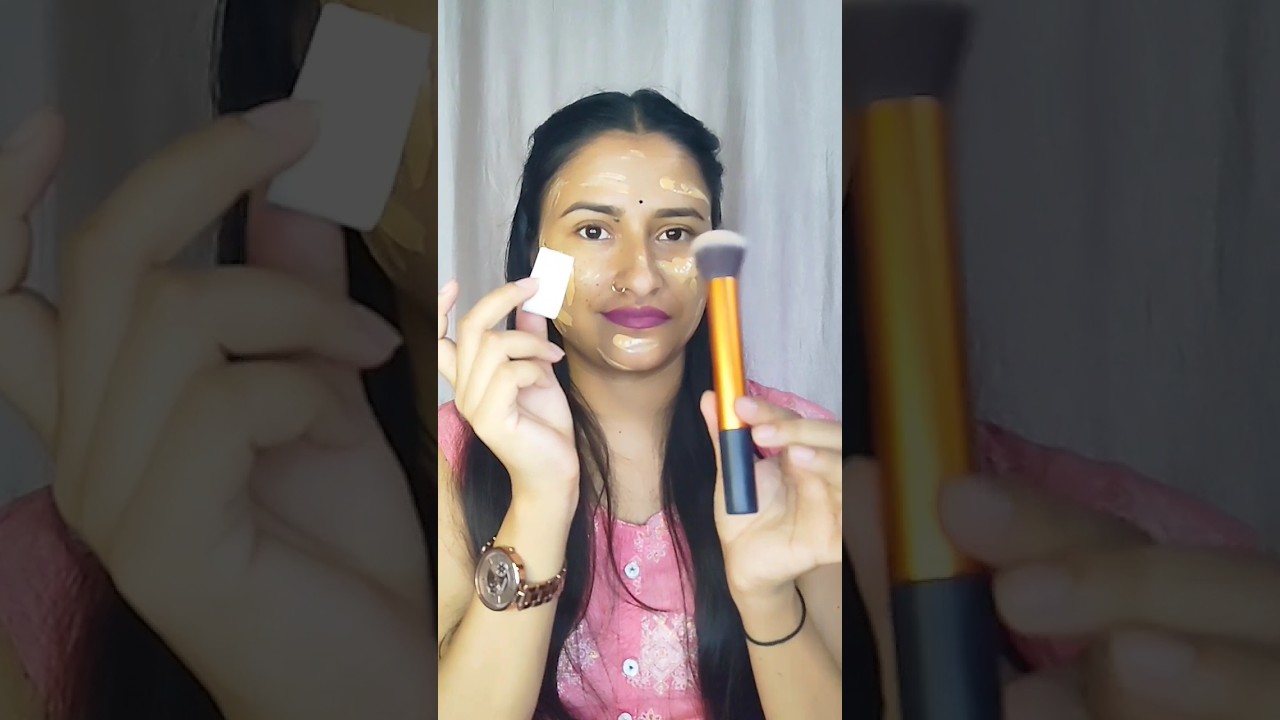 LAKME Invisible finish Foundation Review &Demo| Foundation application with brush and sponge