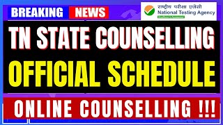 TN NEET UG COUNSELLING  ONLINE | OFFICIAL SCHEDULE