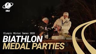 Behind-The-Scenes Olympic Winter Games Biathlon Medalists Party In Antholz