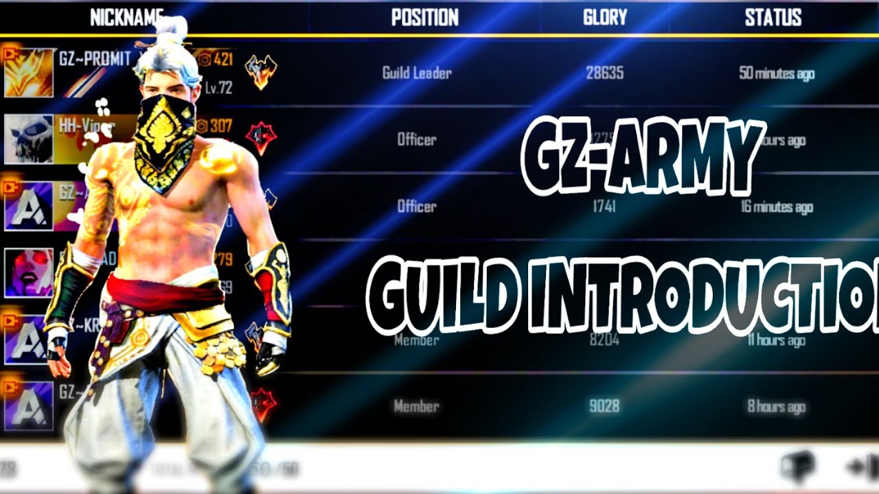 Z Guild INTRODUCTION THE LEGEND MEMBERS OF GZ GUILD FREE FIRE / HOW TO JOIN GZ ...