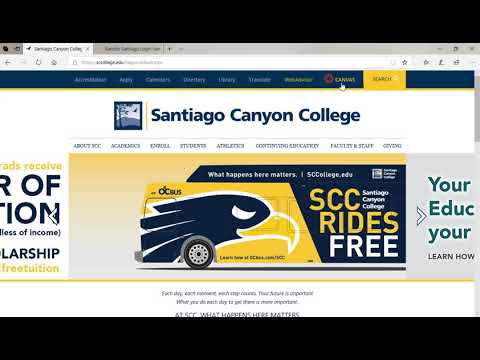 Logging In to Canvas at Santiago Canyon College