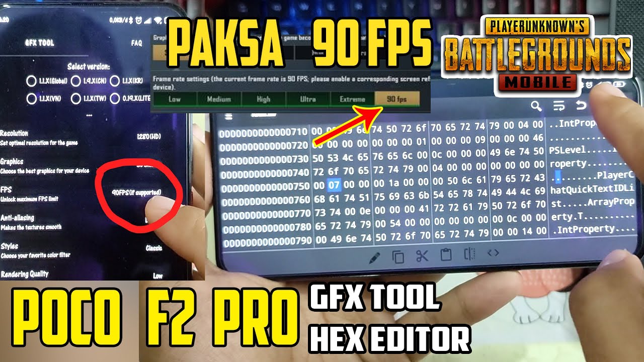 Test Paksa 90 FPS Poco F2 Pro Pubg Mobile Metro Royale GFX tool HEX Editor Sdm 865 Xiaomi Bisa?
