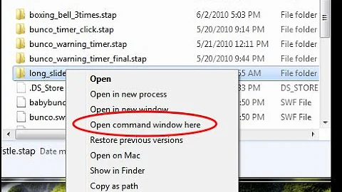 Open command window here option missing in windows 7