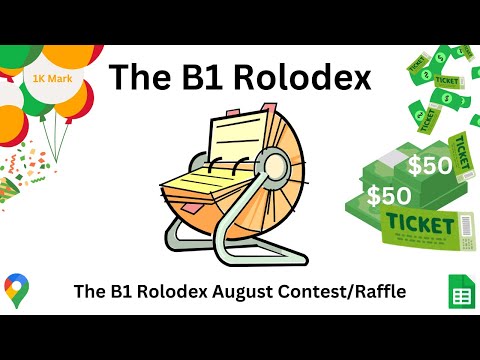 The B1 Rolodex August Contest/Raffle
