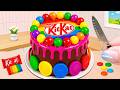 Oddly Satisfying Mini Cake Receita 🌈 Rainbow Chocolate KITKAT Cake With OREO So Yummy 😍