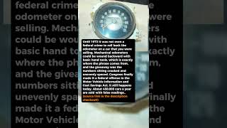 Details Rolling Back an Odometer Was Not a Federal Crime Until 1972 #shorts #car #automobile Guide