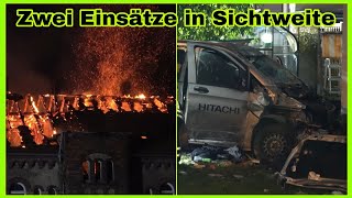 Dach Brennt Lichterlohauto Kracht In Mauergleichzeitige Einsätze In Leipzig Nebeneinander