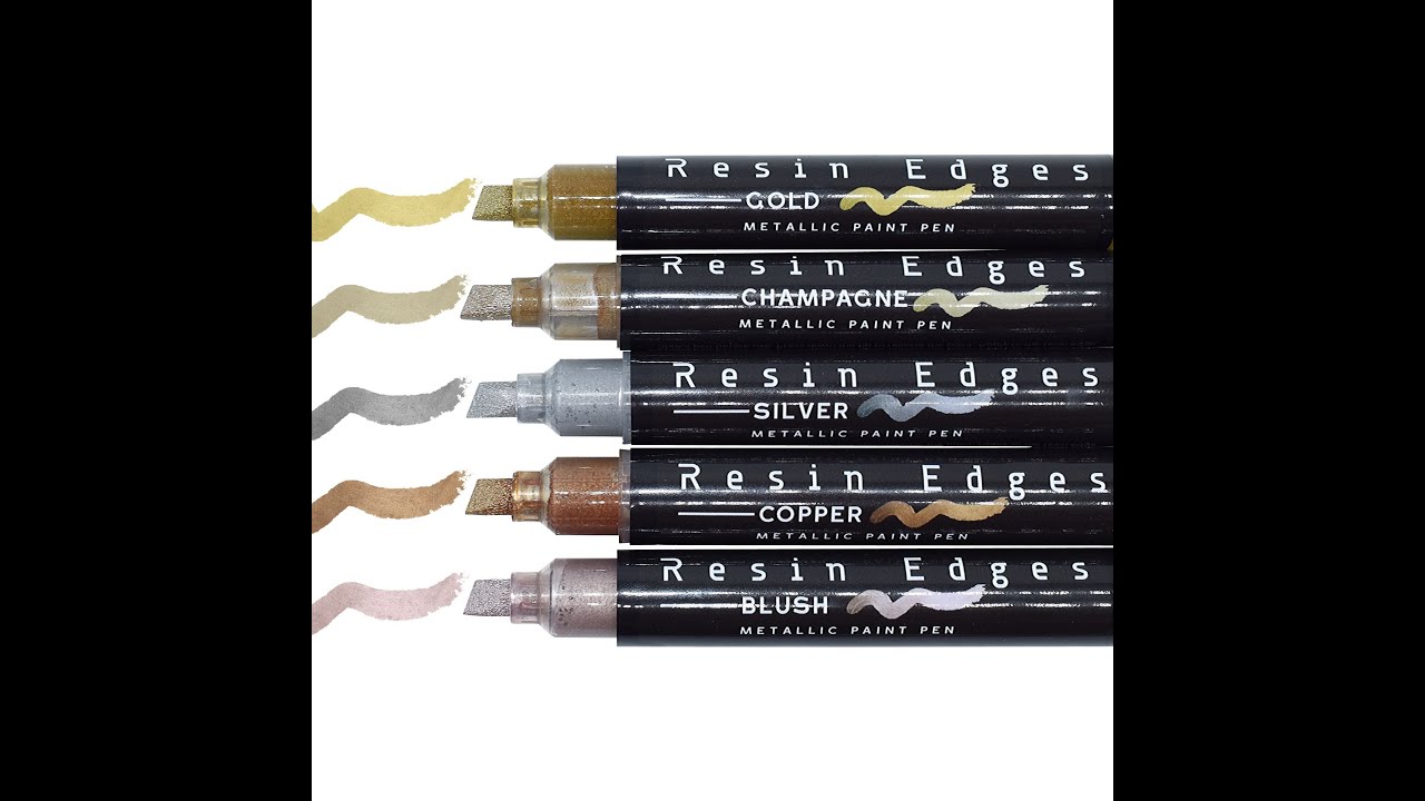 Resin Edges Resin Metallic Paint Pens for Resin Coasters and Geode